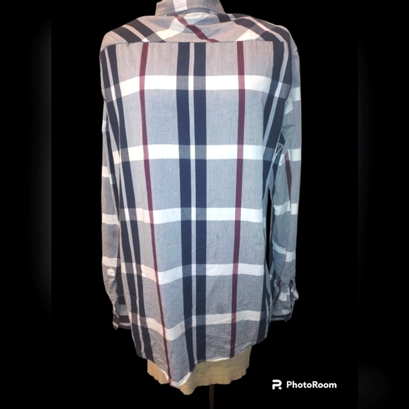 Men's Carbon button down shirt, blue multi, size XL - Picture 2 of 4